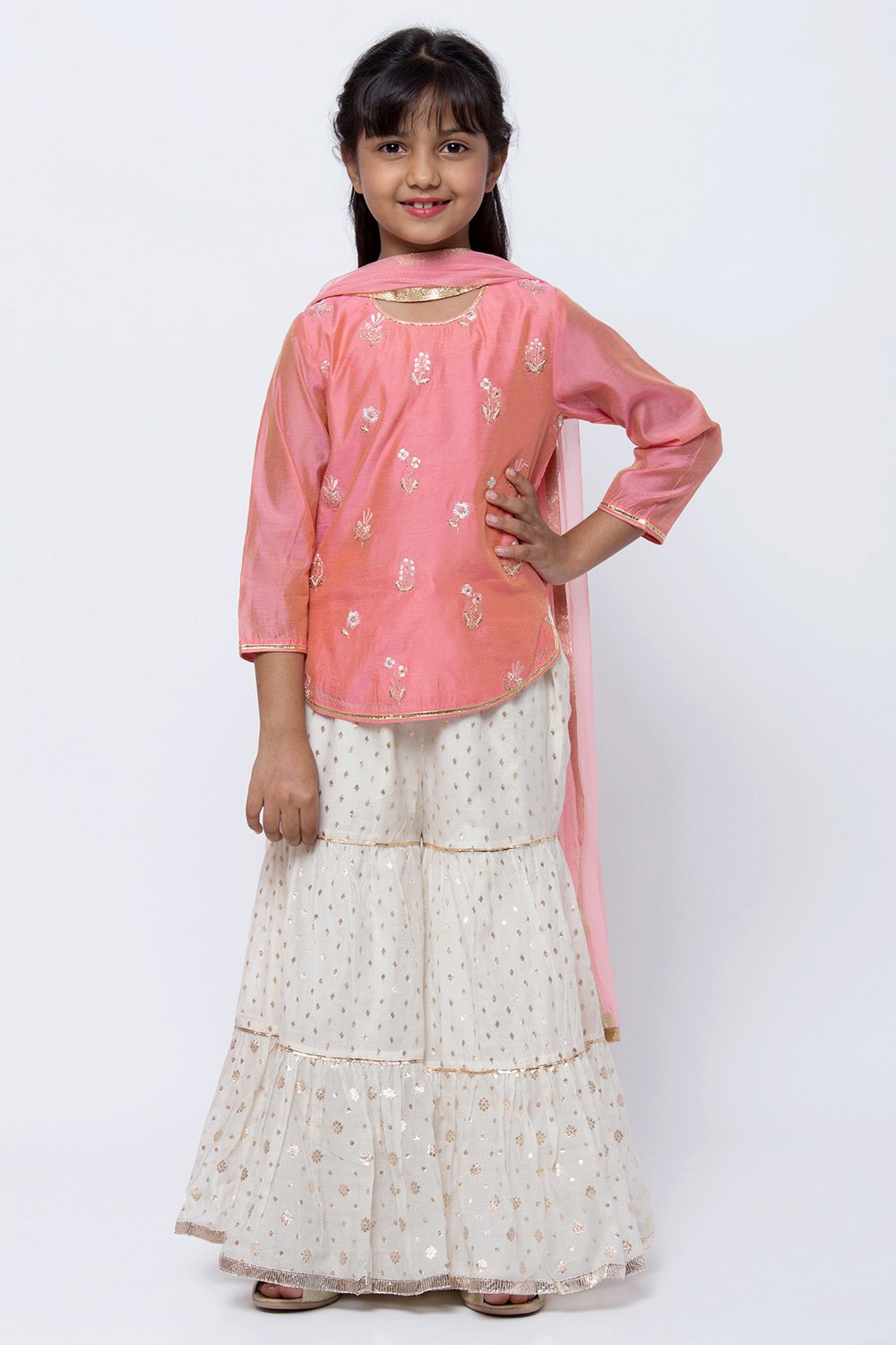 

Peach Modal Sharara Kurta Sharara Suit Set