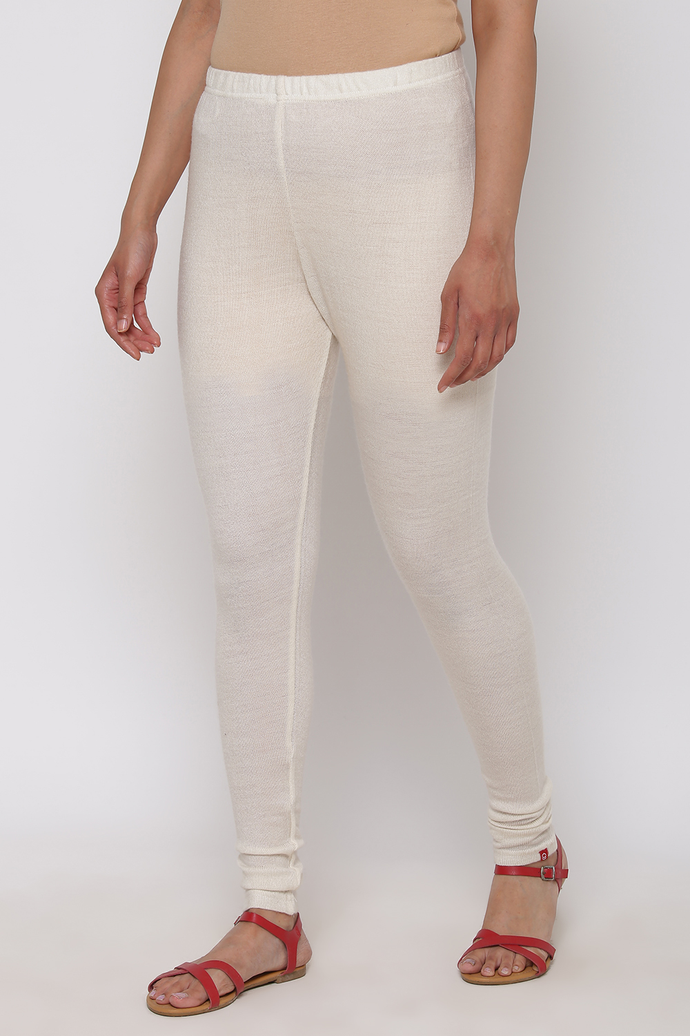 

Ecru Woolen Leggings, Beige