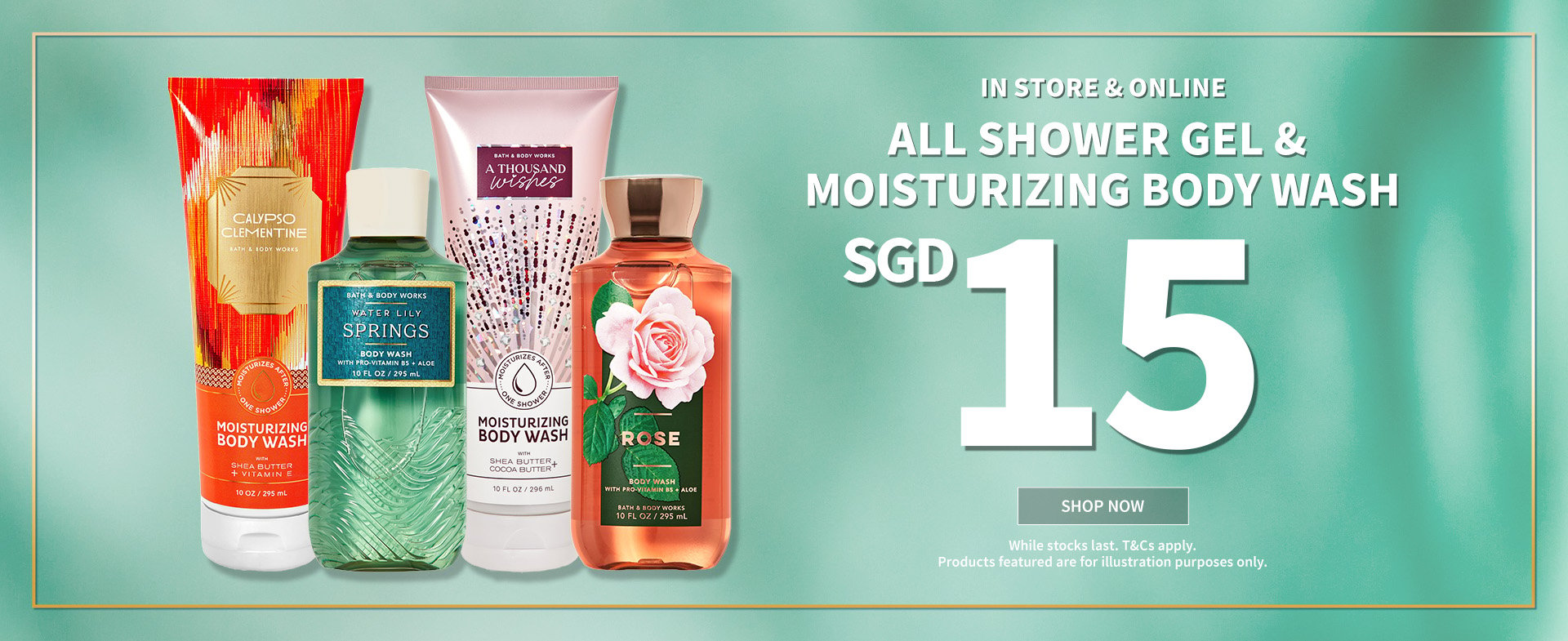 STORE and ONLINE ALL SHOWER GEL and MOISTURIZING BODY WASH $