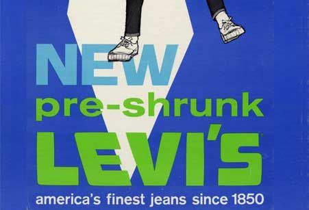 1960年代初 - 不再縮水的紫藍色牛仔褲