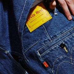 Levi's Red Yellow Leather Patch Attach on Jeans - Levi's Hong Kong