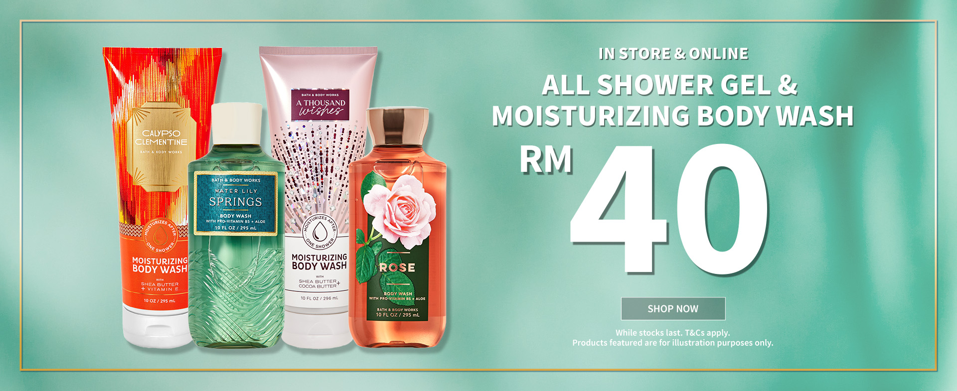 STORE and ONLINE ALL SHOWER GEL and MOISTURIZING BODY WASH $